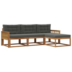 Ensemble de canapés d'extérieur 4 pcs Naturel et Anthracite 636055636055