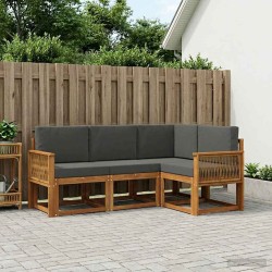 Ensemble de canapés d'extérieur 4 pcs Naturel et Anthracite 636056636056
