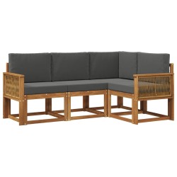Ensemble de canapés d'extérieur 4 pcs Naturel et Anthracite 636056636056