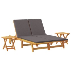 Transat avec coussin Gris foncé Bois d'Acacia Massif 636066636066