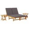Transat avec coussin Gris foncé Bois d'Acacia Massif 636066636066