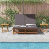Transat avec coussin Gris foncé Bois d'Acacia Massif 636066636066
