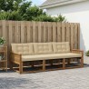 Ensemble de canapés d'extérieur 3 pcs Naturel et Beige 636067636067