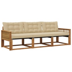 Ensemble de canapés d'extérieur 3 pcs Naturel et Beige 636067636067