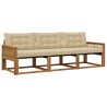 Ensemble de canapés d'extérieur 3 pcs Naturel et Beige 636067636067
