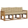 Ensemble de canapés d'extérieur 3 pcs Naturel et Beige 636068636068
