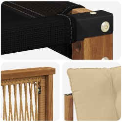 Ensemble de canapés d'extérieur 3 pcs Naturel et Beige 636068636068