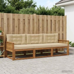 Ensemble de canapés d'extérieur 3 pcs Naturel et Beige 636069636069