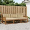 Ensemble de canapés d'extérieur 3 pcs Naturel et Beige 636069636069