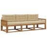 Ensemble de canapés d'extérieur 3 pcs Naturel et Beige 636069636069