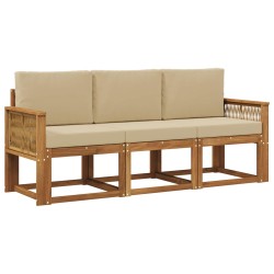 Ensemble de canapés d'extérieur 3 pcs Naturel et Beige 636070636070