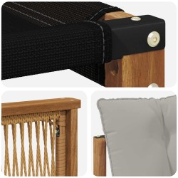 Ensemble de canapés d'extérieur 3 pcs Naturel et gris clair 636072636072