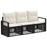Ensemble de canapé de jardin 3 pcs Noir polyrotin 636079636079