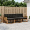 Ensemble de canapés d'extérieur 3 pcs Naturel et noir 636080636080
