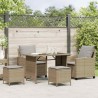 Ensemble de canapé de jardin 4 pcs avec coussins beige résine tressée 636081636081