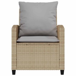 Ensemble de canapé de jardin 4 pcs avec coussins beige résine tressée 636081636081