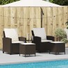 Ensemble de canapé de jardin 4 pcs avec coussins marron résine tressée 636082636082