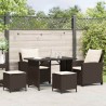 Ensemble de canapé de jardin 4 pcs avec coussins marron résine tressée 636082636082