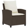 Ensemble de canapé de jardin 4 pcs avec coussins marron résine tressée 636082636082