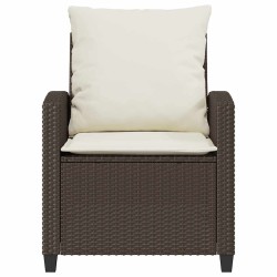 Ensemble de canapé de jardin 4 pcs avec coussins marron résine tressée 636082636082