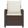 Ensemble de canapé de jardin 4 pcs avec coussins marron résine tressée 636082636082
