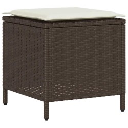 Ensemble de canapé de jardin 4 pcs avec coussins marron résine tressée 636082636082