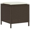 Ensemble de canapé de jardin 4 pcs avec coussins marron résine tressée 636082636082
