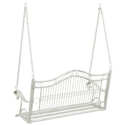 Banc Balançoire Acier 115 x 61 x 63 cm Blanc antique 636088636088