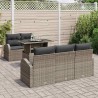 Ensemble de canapé de jardin avec coussin 6 pcs Gris polyrotin 636094636094