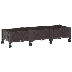 Jardinière avec Roues Marron 120 x 40 x 29 cm PP 636095636095