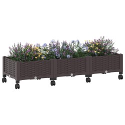 Jardinière avec Roues Marron 120 x 40 x 29 cm PP 636095636095