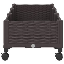 Jardinière avec Roues Marron 120 x 40 x 29 cm PP 636095636095
