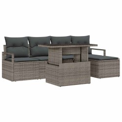 Ensemble de canapé de jardin avec coussin 6 pcs Gris 636098636098
