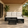 Ensemble de canapé de jardin 5 pcs Noir polyrotin 636100636100