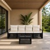 Ensemble de canapé de jardin 5 pcs Noir polyrotin 636101636101