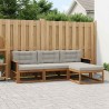 Ensemble de canapés d'extérieur 4 pcs Naturel et Gris clair 636105636105