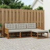 Ensemble de canapés d'extérieur 4 pcs Naturel et gris clair 636106636106