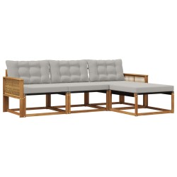 Ensemble de canapés d'extérieur 4 pcs Naturel et gris clair 636106636106