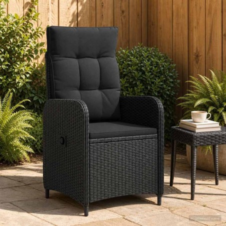 Chaise de jardin inclinable Noir polyrotin 636108636108