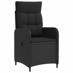 Chaise de jardin inclinable Noir polyrotin 636108636108