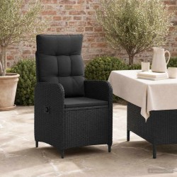 Chaise de jardin inclinable Noir polyrotin 636108636108