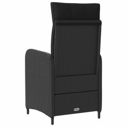 Chaise de jardin inclinable Noir polyrotin 636108636108
