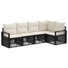 Ensemble de canapé de jardin 5 pcs Noir polyrotin 636116636116