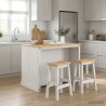 Ensemble Cuisine Îlot 3 pcs Blanc et Cire de Miel Pin massif 636118636118