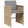 Ensemble à manger de jardin et coussins 9 pcs mélange beige 636121636121