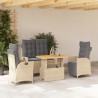 Ensemble à manger de jardin coussins 4 pcs beige résine tressée 636124636124
