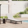 Chaise longue avec coussin marron résine tressée 636127636127