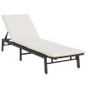Chaise longue avec coussin marron résine tressée 636127636127