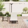 Chaise longue avec coussin marron résine tressée 636127636127