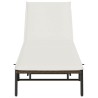 Chaise longue avec coussin marron résine tressée 636127636127